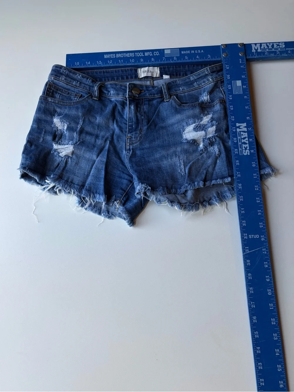 BKE Dark Blue Distressed Denim Shorts